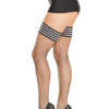 Metallic Stripe Elastic Top Stocking