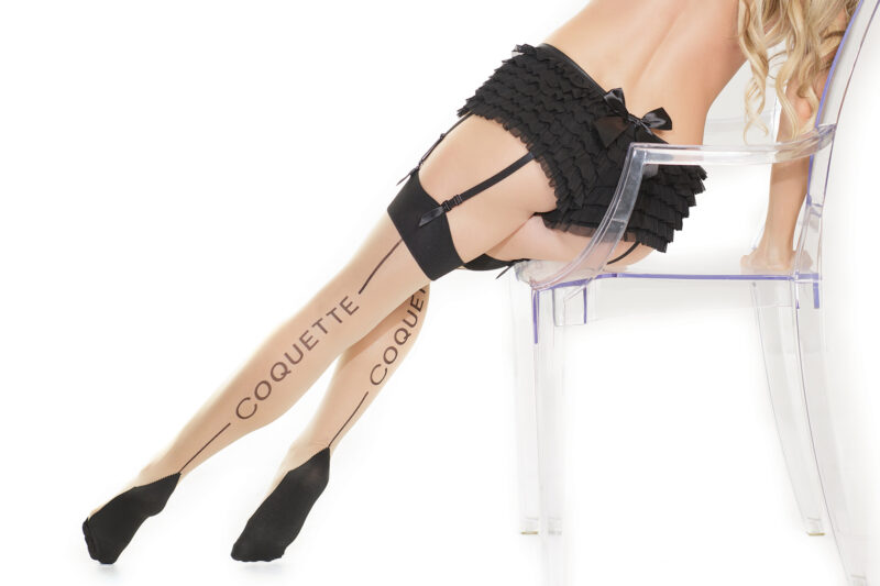 Coquette Cuban Black & Nude Stocking