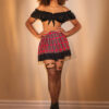 Pleated Lace Bottom Plaid Skirt