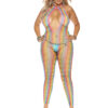 Rainbow Open Crotch Bodystocking