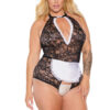 Lace Maid Crotchless Teddy