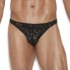 Men's Black Lace Thong