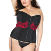 Black Corset With Red Applique