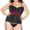 Black Corset With Red Applique