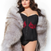 Black Corset With Red Applique