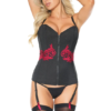 Black Corset With Red Applique