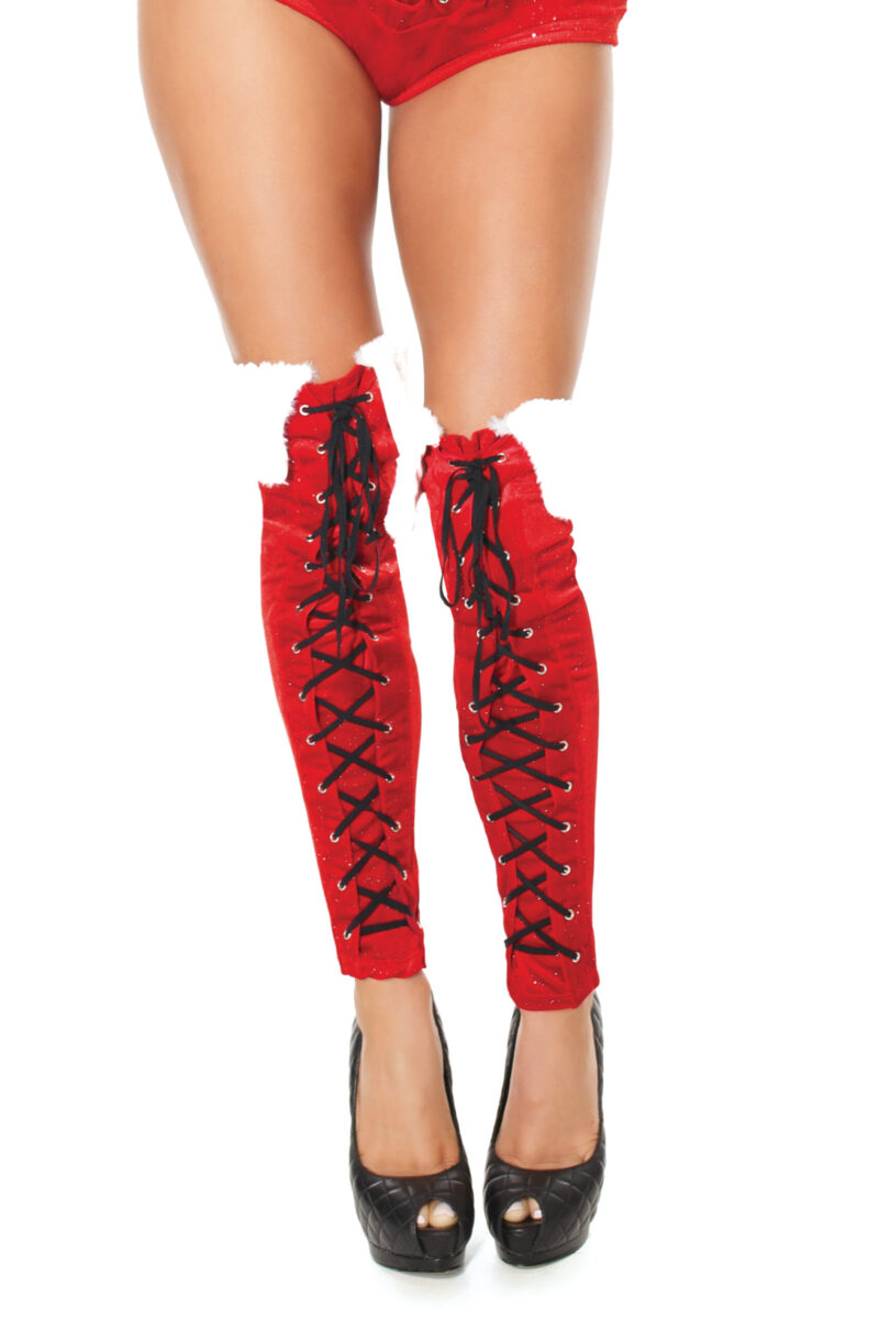 Velvet Sparkle Fur Santa Boot Covers