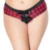 Plus Size Plaid Present Crotchless Panty
