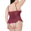 Frilly Merlot Crotchless Teddy
