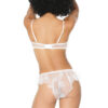 Ruffle Floral Accent White Bralette & Panty