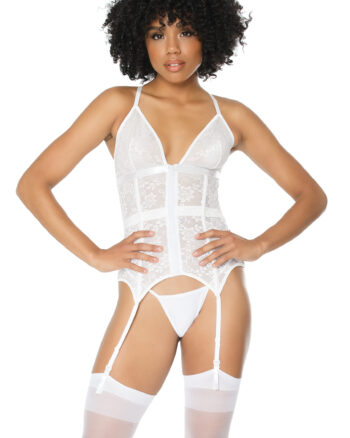 White Floral Bustier