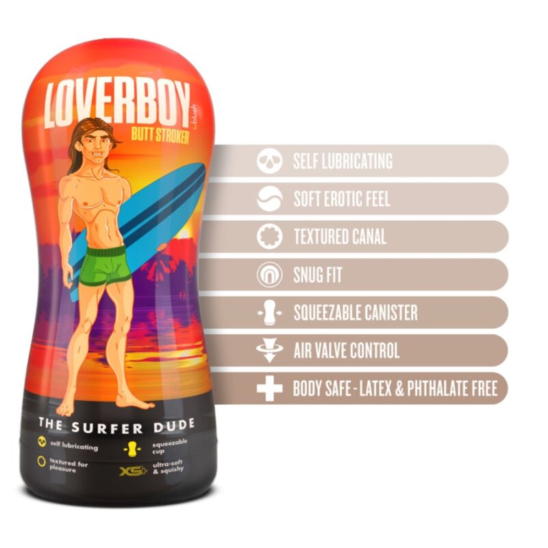 Blush - Loverboy - The Surfer Dude - Self Lubricating Stroker - Beige