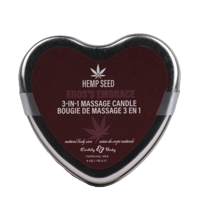Hemp Seed - 3-In-1 Massage Heart Candles - Ero's Embrace