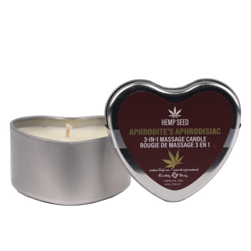 Hemp Seed - 3-In-1 Massage Heart Candles - Aphrodite's Aphrodisiac