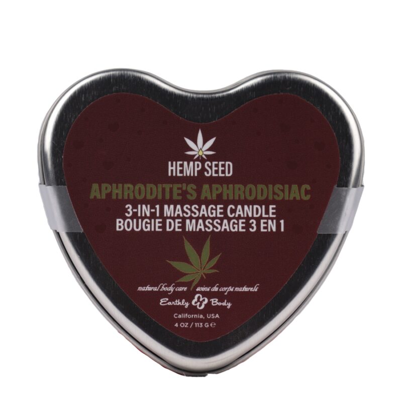 Hemp Seed - 3-In-1 Massage Heart Candles - Aphrodite's Aphrodisiac
