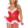 Santa Sleighs Marabou Babydoll
