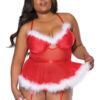 Santa Sleighs Marabou Babydoll