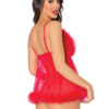 Sexy Red Marabou Babydoll