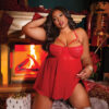 V-Strap Red Lace Babydoll & Matching Thong