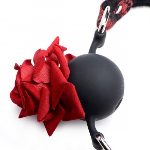 Master Series - Silicone Ball Gag with Rose