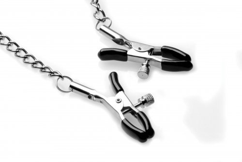 Strict - Silicone Ball Gag with Nipple Clamps