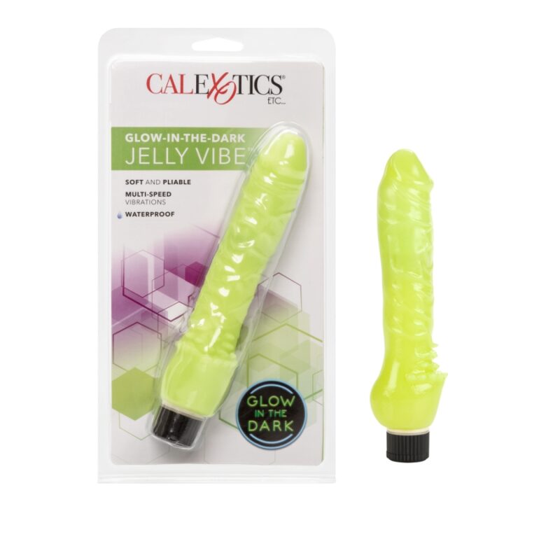 Glow-In-The-Dark Jelly Penis Vibe Green