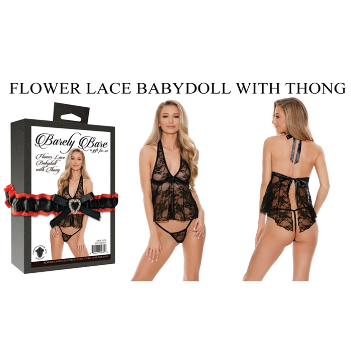 Barely Bare - Flower Lace Babydoll