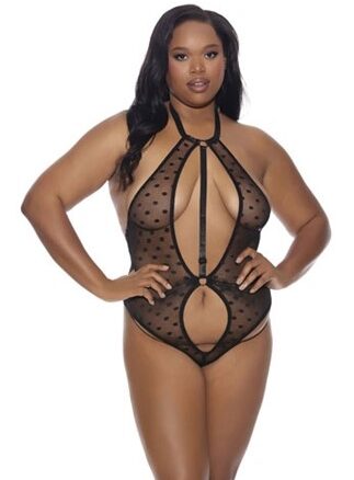 Barely Bare - Plus Size Split Front Teddy 