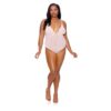 Barely Bare - Plus Size Crotchless Peach Sheer Teddy