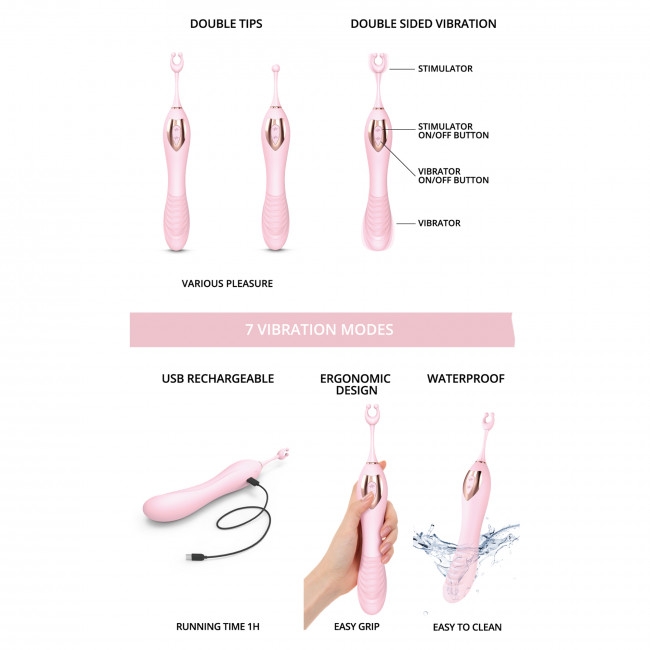 LoveToLove - O Mega Dual Ended Vibe - Baby Pink