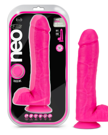 Blush - Neo Elite - 11" Silicone Dual Density Cock with Balls