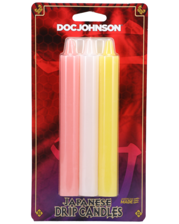 Japanese Drip Candles - Set of 3 - Pink, Yellow & White