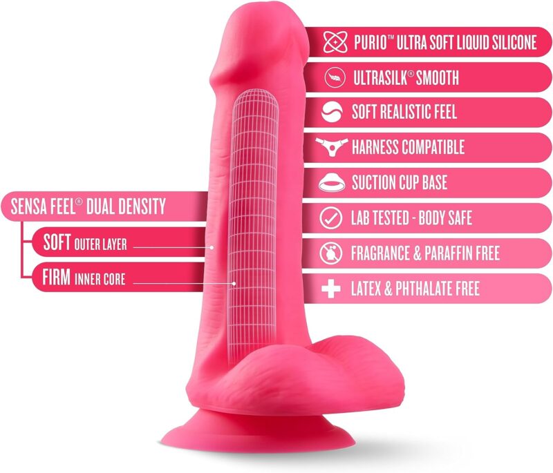 Blush - Neo Elite - 6" Silicone Dual Density Cock w Balls