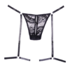 Adore - Say It With Garters Crotchless Panty - Black