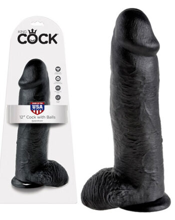 King Cock - 12" Cock w Balls Black