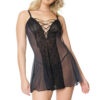 Sheer Hourglass Lace Up Babydoll