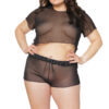 See-Through Crop Top & Short Set