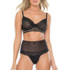Striped Mesh Bra & Panty Set
