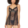 Striped Mesh Babydoll & G-String