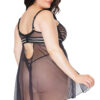 Striped Mesh Babydoll & G-String