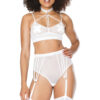 Sheer White Choker Bra & Garter Panty