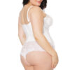 Plus Size Scalloped Lace White Bustier