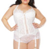 Plus Size Scalloped Lace White Bustier