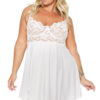 Plus Size Scalloped Lace White Babydoll