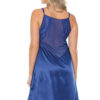 Navy Blue Satin & Lace Chemise