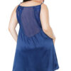 Navy Blue Satin & Lace Chemise