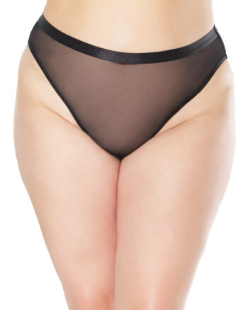 High Waisted Sheer Crotchless Panty