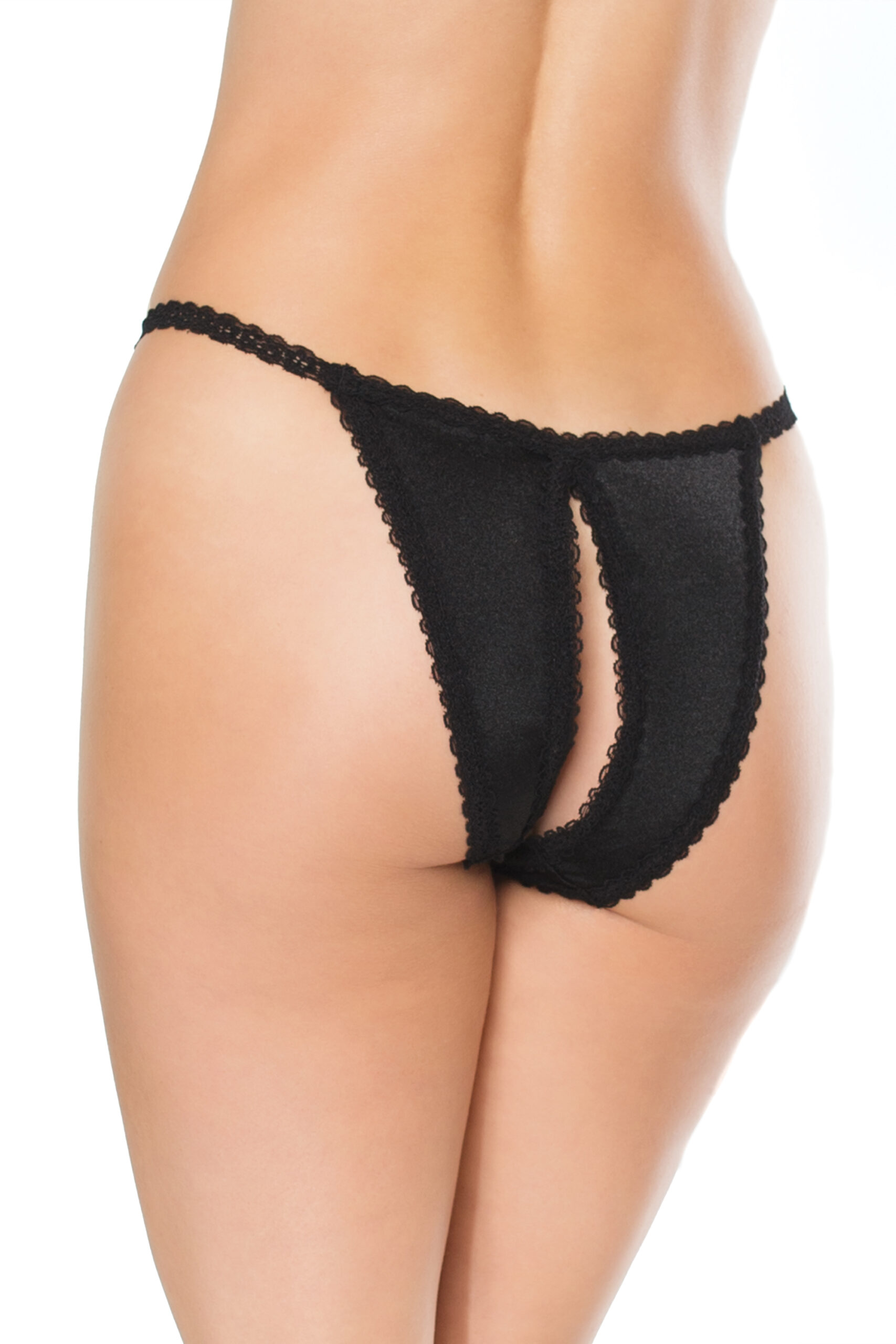 High Leg Crotchless Panty