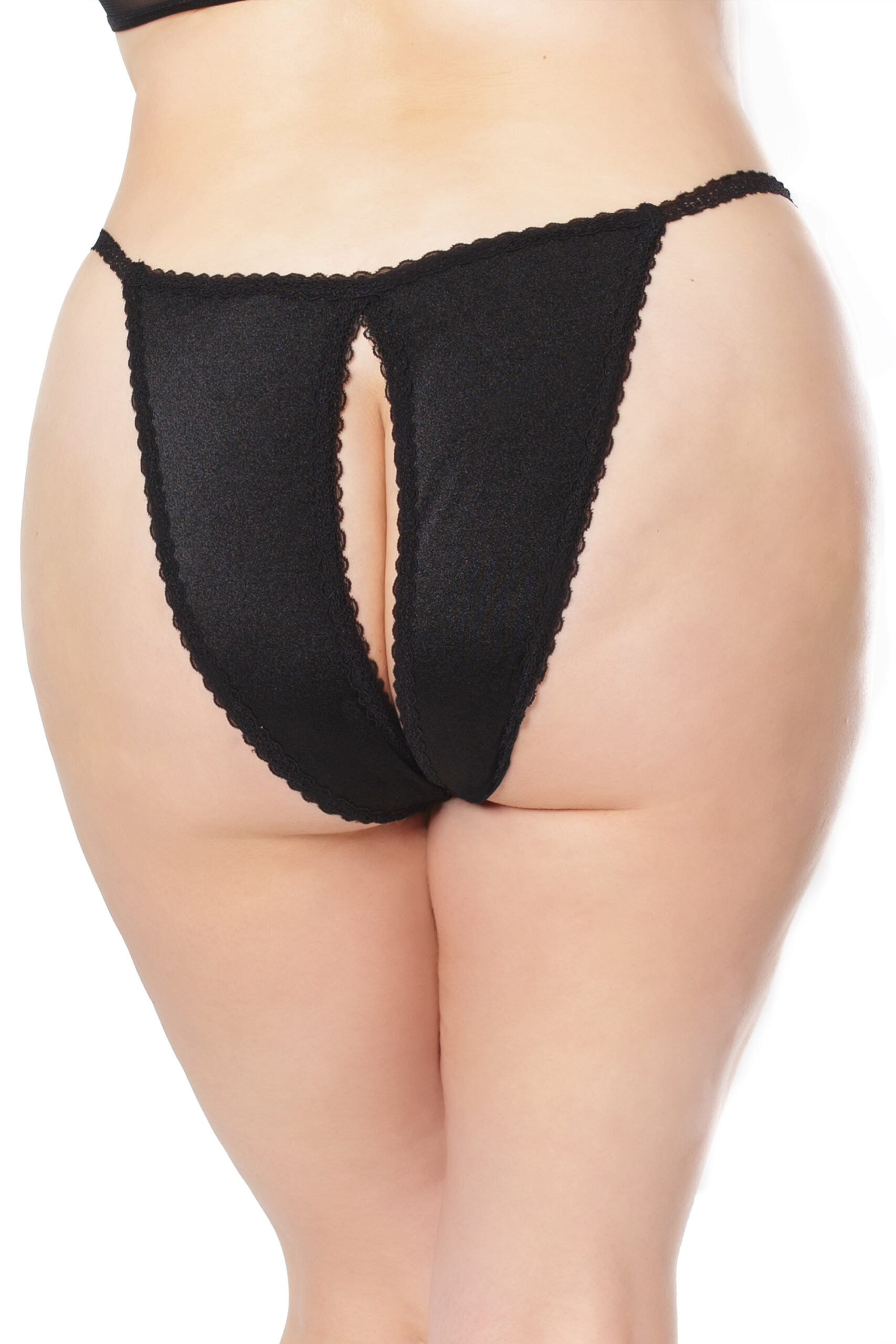 High Leg Crotchless Panty