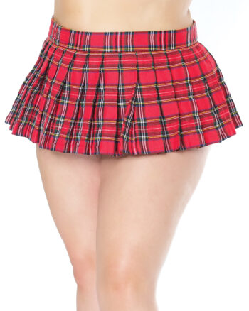 Pleated Plaid Mini Skirt